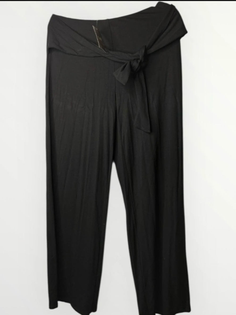 J.Jill Tie Waist Pull-on Wide Leg Pants Black Small Wearever Collection